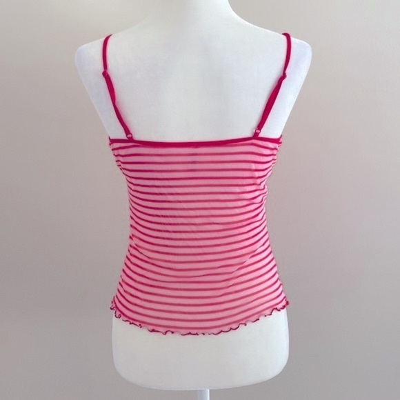 Rare Vintage Y2K Victoria’s Secret rare poppies & stripes micro mesh cami top - Picture 4 of 6